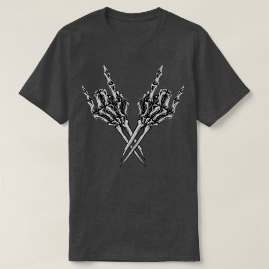 Rocher Sur X Haut Arme Bones Et Skeleton Mains Emo (Design devant)