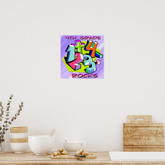 Roches de 4e année - Poster des chiffres (Cuisine)