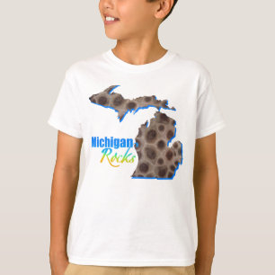 Roches du Michigan   T-shirt motif en pierre de Pe