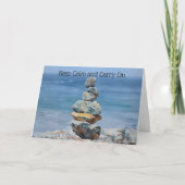 Roches équilibrées Encouragement Bon Travail Carte (Devant)