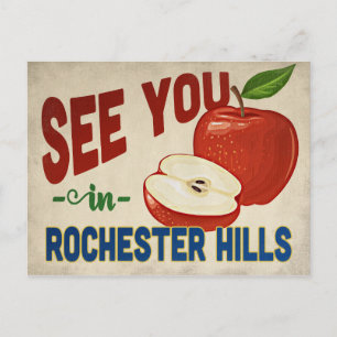 Rochester Hills Michigan Apple - Vintage Travel Briefkaart
