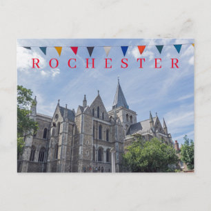 Rochester Kathedraal zicht op ansichtkaart Briefkaart