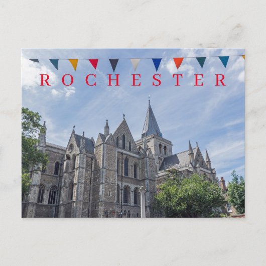 Rochester Kathedraal zicht op ansichtkaart Briefkaart (Voorkant)