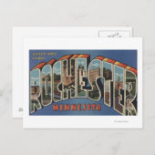 Rochester, Minnesota - Grote Letter-scènes Briefkaart (Voorkant / Achterkant)