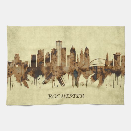 Rochester New York Cityscape Theedoek (Horizontaal)