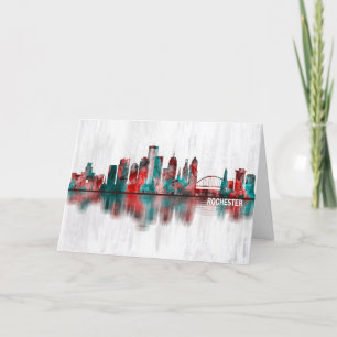 Rochester New York Skyline Feestdagen Kaart