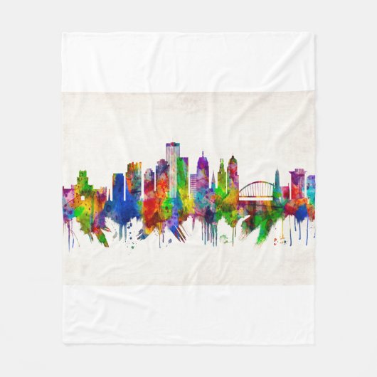 Rochester New York Skyline Fleece Deken (Voorkant)