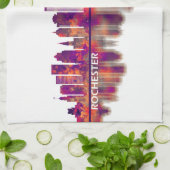 Rochester New York Skyline Theedoek (Gevouwen)