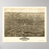 Rochester, NY Panoramic Map - 1880 Poster (Voorkant)
