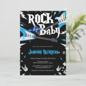 ROCK a Bye Baby shower Invitation, Invitation de g (Debout devant)