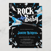 ROCK a Bye Baby shower Invitation, Invitation de g (Devant / Derrière)