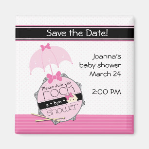 Rock a Bye Baby shower Save the Date Magnet Magneet