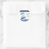 Rock a Bye Baby shower Save the Date Sticker (Tas)