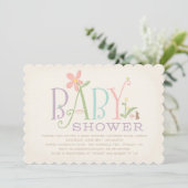 Rock-a-bye Baby shower Uitnodiging - Roze (Staand voorkant)