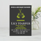 Rock a Bye Guitar Rock Star Baby shower Invitation (Debout devant)