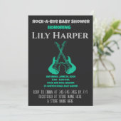 Rock a Bye Guitar Rock Star Baby shower Invitation (Debout devant)