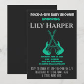 Rock a Bye Guitar Rock Star Baby shower Invitation (Devant / Derrière)