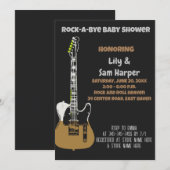 Rock a Bye Guitar Rock Star Baby shower Invitation (Devant / Derrière)