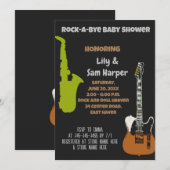 Rock a Bye Guitar Rock Star Baby shower Invitation (Devant / Derrière)
