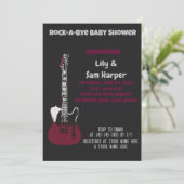 Rock a Bye Guitar Rock Star Baby shower Invitation (Debout devant)