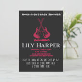 Rock a Bye Guitar Rock Star Baby shower Invitation (Debout devant)