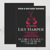 Rock a Bye Guitar Rock Star Baby shower Invitation (Devant / Derrière)
