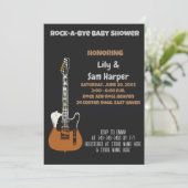 Rock a Bye Guitar Rock Star Baby shower Invitation (Debout devant)