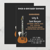 Rock a Bye Guitar Rock Star Baby shower Invitation (Devant / Derrière)