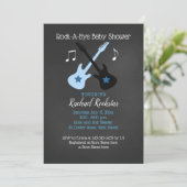 Rock a Bye Guitar Rock Star Baby shower Invitation (Debout devant)