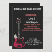 Rock a Bye Guitar Rock Star Baby shower Invitation (Devant / Derrière)