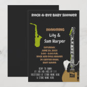 Rock a Bye Guitar Rock Star Baby shower Invitation (Devant / Derrière)