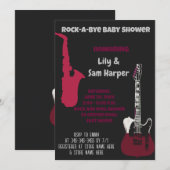 Rock a Bye Guitar Rock Star Baby shower Invitation (Devant / Derrière)