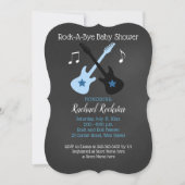 Rock a Bye Guitar Rock Star Baby shower Invitation (Devant)