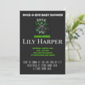 Rock a Bye Guitar Rock Star Baby shower Invitation (Debout devant)