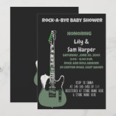 Rock a Bye Guitar Rock Star Baby shower Invitation (Devant / Derrière)