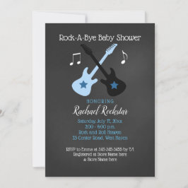 Rock a bye Guitar Rock Star Baby shower Invitation Kaart