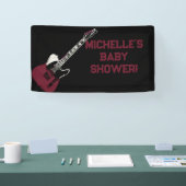 Rock a Bye Rock Star Gitaar Baby Shower Vlag Spandoek (Beurs)
