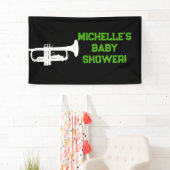 Rock a Bye Rock Star Guitare Baby shower bannière (En situation)