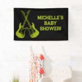 Rock a Bye Rock Star Guitare Baby shower bannière (En situation)