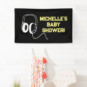 Rock a Bye Rock Star Guitare Baby shower bannière (En situation)