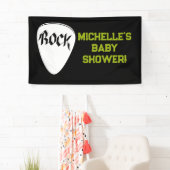 Rock a Bye Rock Star Guitare Baby shower bannière (En situation)