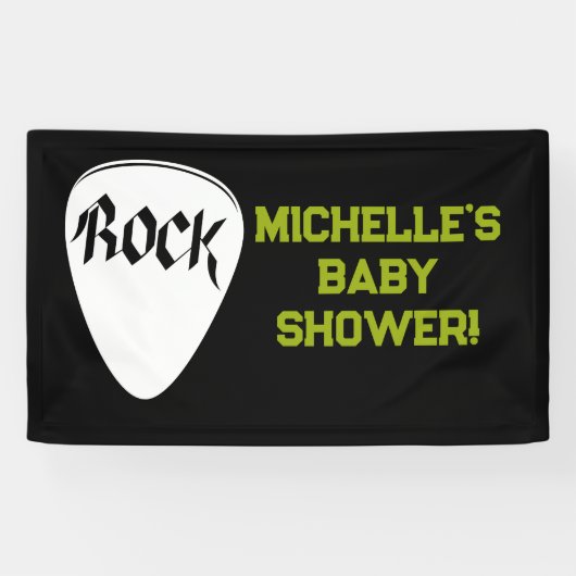 Rock a Bye Rock Star Guitare Baby shower bannière (Horizontal)
