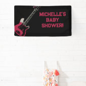 Rock a Bye Rock Star Guitare Baby shower bannière (Insitu)