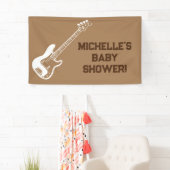 Rock a Bye Rock Star Guitare Baby shower bannière (En situation)