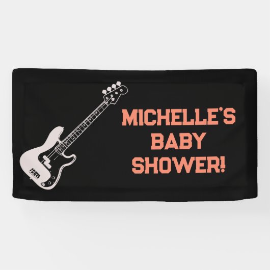 Rock a Bye Rock Star Guitare Baby shower bannière (Horizontal)