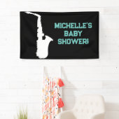 Rock a Bye Rock Star Guitare Baby shower bannière (En situation)