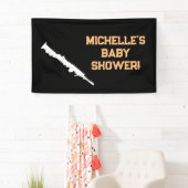 Rock a Bye Rock Star Guitare Baby shower bannière (En situation)