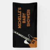 Rock a Bye Rock Star Guitare Baby shower bannière (Verticale)