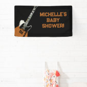 Rock a Bye Rock Star Guitare Baby shower bannière (Insitu)