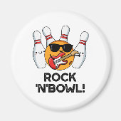 Rock and Bowl Grappige Bowling Pun Magneet (Voorkant)